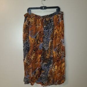 Safari broomstick boho skirt